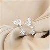 Silver Marquise C.Z. Drop Earrings - 15mm - F11036 Alternative Image