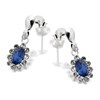 Silver White And Blue Crystal Drop Earrings - 20mm drop - F1110 Alternative Image