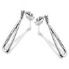 Silver Cubic Zirconia Loop Drop Earrings - 30mm drop - F1122 Alternative Image