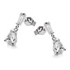 Silver Cubic Zirconia Drop Earrings - 15mm drop - F1123 Alternative Image
