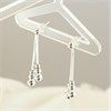 Silver Triple Ball And Snake Chain Drop Earrings - 40mm drop - F1126 Alternative Image