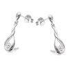 Silver Cubic Zirconia Twist Teardrop Earrings - 20mm drop - F1175 Alternative Image