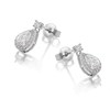 Silver Cubic Zirconia Pear Drop Earrings - 10mm drop - F1185 Alternative Image