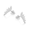 Silver Cubic Zirconia Winged Stud Earrings - 12mm - F1187 Alternative Image