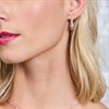 Silver Stardust Hoop Earrings - 20mm - F13008 Alternative Image