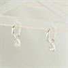 Silver Cubic Zirconia Dropper Huggie Earrings - 12mm - F13015 Alternative Image