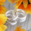 Silver Lined Tube Creole Earrings - 25mm - F13022 Alternative Image