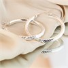 Silver Diamond-Cut Hoop Earrings - 30mm - F13027 Alternative Image