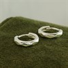 Silver Facetted Huggie Hoop Earrings - 11mm - F13134 Alternative Image
