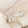 Silver CZ Mixed Cut Crossover Hoop Earrings- 14mm - F13158 Alternative Image