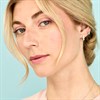 Silver CZ Flower Hoop Earrings - F13174 Alternative Image