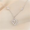 Silver Cubic Zirconia Heart Bracelet - 7.5in - F14204 Alternative Image