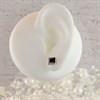 Silver Black And White Cubic Zirconia Stud Earrings - 6mm - F3215 Alternative Image