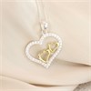 Silver C.Z. And Gold Tone Heart Necklace - F33046 Alternative Image
