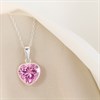 Silver Pink Cubic Zirconia Heart Pendant- 10mm - F33107 Alternative Image