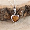 Silver Amber Heart Necklace - F34100 Alternative Image