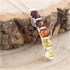 Silver Mixed Amber Ombre Bar Necklace - F34101 Alternative Image