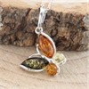 Silver Mixed Amber Butterfly Necklace - F34103 Alternative Image