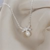 Silver Freshwater Pearl CZ Bow Necklet - F34119 Alternative Image
