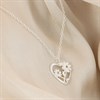Silver Yellow CZ Daisy Heart Necklace - F34120 Alternative Image