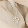 Silver Pastel CZ Open Heart  Necklace - F34123 Alternative Image