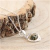 Silver Green Amber Floating Necklace - F3423 Alternative Image