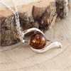 Silver Amber Ball Wrap Necklace - F3459 Alternative Image