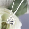 Silver Cubic Zirconia Floating Heart Necklace - F35151 Alternative Image
