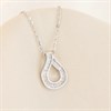 Silver Baguette CZ Teardrop Necklace - F35174 Alternative Image