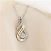 Silver Yellow Gold Plated Cubic Zirconia Cluster Twist Necklace - F35175 Alternative Image