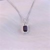 Silver Garnet And CZ Halo Birthstone Necklace - F35181 Alternative Image