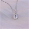 Silver White Topaz And CZ Halo Birthstone Necklace - F35184 Alternative Image