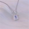 Silver Moonstone And CZ Halo Birthstone Necklace - F35186 Alternative Image