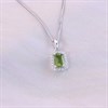 Silver Peridot And CZ Halo Birthstone Necklace - F35188 Alternative Image