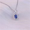 Silver Kyanite And CZ Halo Birthstone Necklace - F35189 Alternative Image