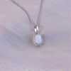 Silver Opal And CZ Halo Birthstone Necklace - F35190 Alternative Image