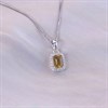 Silver Citrine And CZ Halo Birthstone Necklace - F35191 Alternative Image