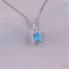 Silver Turquoise And CZ Halo Birthstone Necklace - F35192 Alternative Image