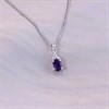 Silver Amethyst And CZ Oval Birthstone Necklace - F35194 Alternative Image