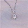 Silver Oval White Topaz And CZ Birthstone Necklace - F35196 Alternative Image