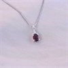 Silver Rhodolite Garnet And CZ Oval Birthstone Necklace - F35199 Alternative Image