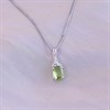Silver Peridot And CZ Oval Birthstone Necklace - F35200 Alternative Image
