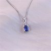 Silver Kyanite And CZ Oval Birthstone Necklace - F35201 Alternative Image