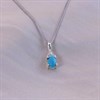 Silver Turquoise And CZ Oval Birthstone Necklace - F35204 Alternative Image