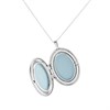 Silver Flower Oval Locket And Chain - F43003 Alternative Image