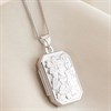 Silver Floral Rectangular Locket - F4364 Alternative Image