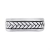 Silver Rhodium Plated Heavy Herringbone Ring - F4932 Alternative Image