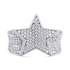 Silver Cubic Zirconia Star Ring - F51001 Alternative Image