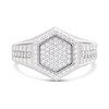 Silver Cubic Zirconia Hexagon Signet Ring - F51003 Alternative Image
