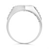 Silver Cubic Zirconia Hexagon Signet Ring - F51003 Alternative Image